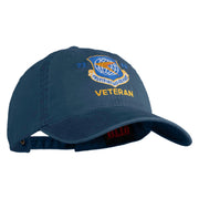 Twenty Second Air Force Veteran Embroidered Washed Solid Pigment Dyed Cotton Twill Brass Buckle Cap - Navy OSFM