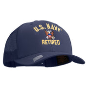 Licensed US Navy Retired Embroidered Retro Trucker Cap - Navy OSFM