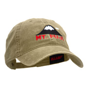 Mt Fuji Embroidered Washed Cotton Brass Buckle Cap