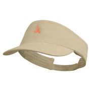 Flamboyant Bird Embroidered Brushed Cotton Sun Visor - Khaki OSFM