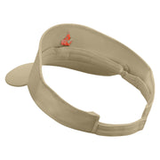 Flamboyant Bird Embroidered Brushed Cotton Sun Visor - Khaki OSFM