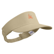 Flamboyant Bird Embroidered Brushed Cotton Sun Visor - Khaki OSFM