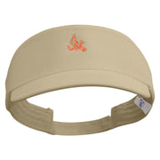 Flamboyant Bird Embroidered Brushed Cotton Sun Visor - Khaki OSFM