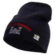 Licensed US Army Corps of Engineers Embroidered 8 Inch Knitted Short Beanie - Navy OSFM