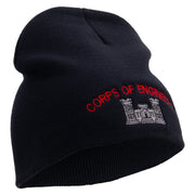 Licensed US Army Corps of Engineers Embroidered 8 Inch Knitted Short Beanie - Navy OSFM