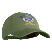 Twenty Second Air Force Veteran Embroidered Washed Solid Pigment Dyed Cotton Twill Brass Buckle Cap - Olive OSFM