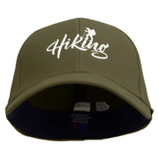 Hiking Man Typography Embroidered Low Profile Washed Flex Cap - Dk-Olive OSFM