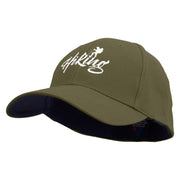 Hiking Man Typography Embroidered Low Profile Washed Flex Cap - Dk-Olive OSFM