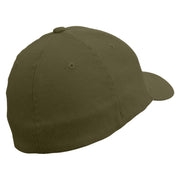 Hiking Man Typography Embroidered Low Profile Washed Flex Cap - Dk-Olive OSFM