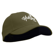 Hiking Man Typography Embroidered Low Profile Washed Flex Cap - Dk-Olive OSFM