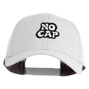 No Cap Embroidered 6 Panel Low Profile Structured Baseball Cap - White OSFM