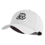 No Cap Embroidered 6 Panel Low Profile Structured Baseball Cap - White OSFM