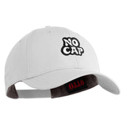 No Cap Embroidered 6 Panel Low Profile Structured Baseball Cap - White OSFM