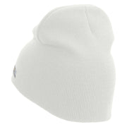 Licensed US Army Corps of Engineers Embroidered 8 Inch Knitted Short Beanie - White OSFM
