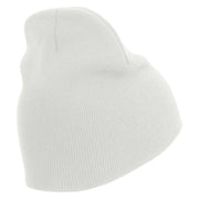 Licensed US Army Corps of Engineers Embroidered 8 Inch Knitted Short Beanie - White OSFM