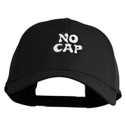 No Cap Embroidered 6 Panel Low Profile Structured Baseball Cap - Black OSFM
