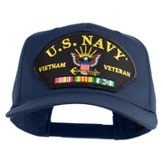 U.S. Navy Vietnam Veteran Patched Solid Cotton Twill 5 Panel Prostyle Snap Cap - Navy OSFM