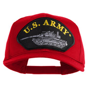 U.S. Army Tank Patched Solid Cotton Twill Pro Style Cap - Red OSFM