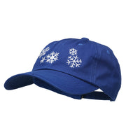 Snowflakes Embroidered Unstructured Washed Cap