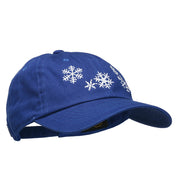 Snowflakes Embroidered Unstructured Washed Cap