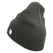 Ooh Rah Symbol Embroidered 8 Inch Solid Knit Short Beanie Made in USA - Charcoal OSFM
