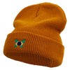 Brazil Butterfly Logo Embroidered Waffle Knit Cuff Beanie - Camel OSFM