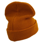 Brazil Butterfly Logo Embroidered Waffle Knit Cuff Beanie - Camel OSFM