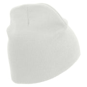 Licensed US Army Aviation Embroidered 8 Inch Knitted Short Beanie - White OSFM