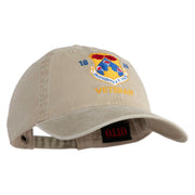Eighteenth Air Force Veteran Embroidered Washed Solid Pigment Dyed Cotton Twill Brass Buckle Cap - Khaki OSFM