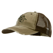 Fish Duck Deer Embroidered Low Profile Special Cotton Mesh Cap