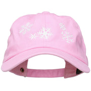 Snowflakes Embroidered Unstructured Washed Cap