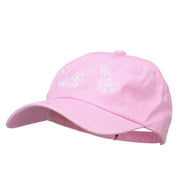 Snowflakes Embroidered Unstructured Washed Cap