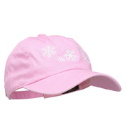 Snowflakes Embroidered Unstructured Washed Cap