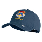 Eighteenth Air Force Veteran Embroidered Washed Solid Pigment Dyed Cotton Twill Brass Buckle Cap - Navy OSFM