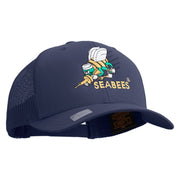 Licensed US Navy Seabees Embroidered Retro Trucker Cap - Navy OSFM