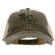 Fish Duck Deer Embroidered Low Profile Special Cotton Mesh Cap