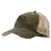 Fish Duck Deer Embroidered Low Profile Special Cotton Mesh Cap