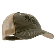 Fish Duck Deer Embroidered Low Profile Special Cotton Mesh Cap