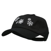 Snowflakes Embroidered Unstructured Washed Cap