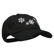 Snowflakes Embroidered Unstructured Washed Cap