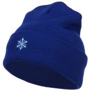 Snowflake Embroidered Long Beanie