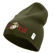 Ooh Rah Symbol Embroidered 8 Inch Solid Knit Short Beanie Made in USA - Olive OSFM