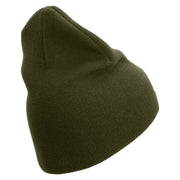 Ooh Rah Symbol Embroidered 8 Inch Solid Knit Short Beanie Made in USA - Olive OSFM