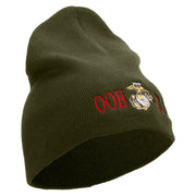Ooh Rah Symbol Embroidered 8 Inch Solid Knit Short Beanie Made in USA - Olive OSFM