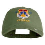 Eighteenth Air Force Veteran Embroidered Washed Solid Pigment Dyed Cotton Twill Brass Buckle Cap - Olive OSFM