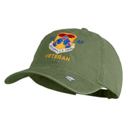 Eighteenth Air Force Veteran Embroidered Washed Solid Pigment Dyed Cotton Twill Brass Buckle Cap - Olive OSFM