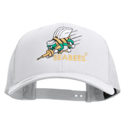 Licensed US Navy Seabees Embroidered Retro Trucker Cap - White OSFM