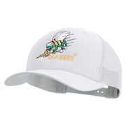 Licensed US Navy Seabees Embroidered Retro Trucker Cap - White OSFM