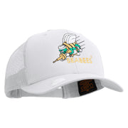 Licensed US Navy Seabees Embroidered Retro Trucker Cap - White OSFM