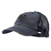 Fish Duck Deer Embroidered Low Profile Special Cotton Mesh Cap